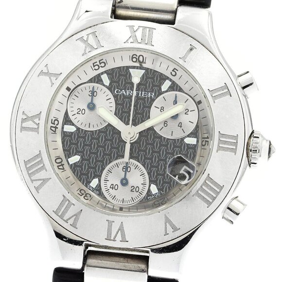 CARTIER CHRONOSCAPH W10125U2 Chronograph Quartz Men's Watch - Picture 9 of 11